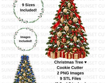 Christmas Tree Cookie Cutter, Christmas tree png, Christmas tree STL Cutter, stl cookie cutter