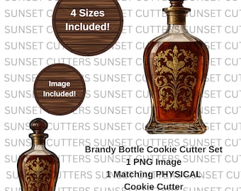 Brandy PNG and Cookie Cutter set, brandy bottle png, alcohol png cocktail png, cookie cutter, brandy bottle stl, brandy png, cocktail drinks