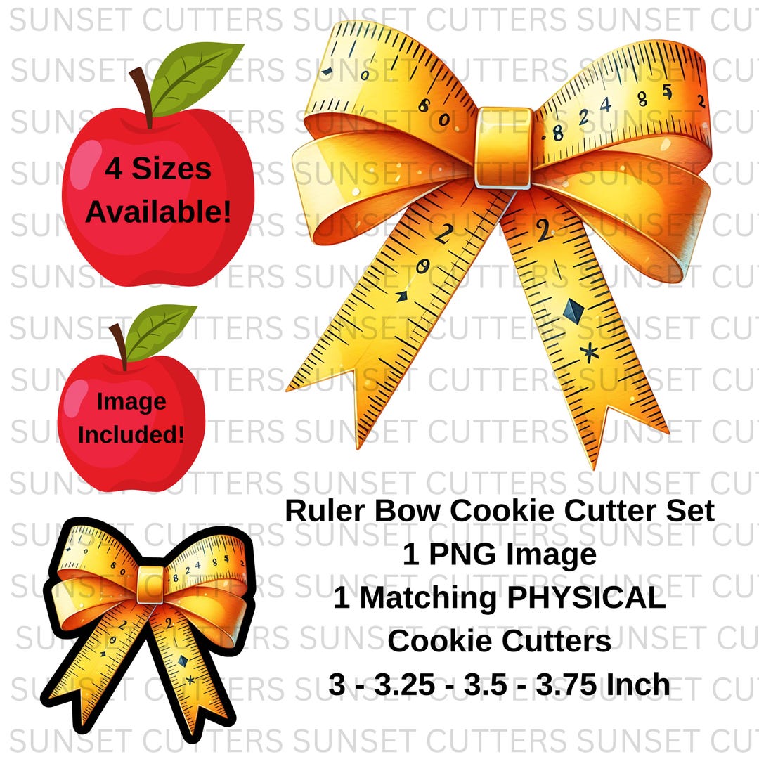 Ruler PNG and Cookie Cutter Set, Cookie Cutters, Teacher Png, Ruler Png ...