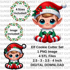 Elf STL Cookie Cutter, Elf stl and png, STL Cutter, STL cookie cutters, Cookie cutters, Elf on the shelf cookie cutter, Elf on the shelf png