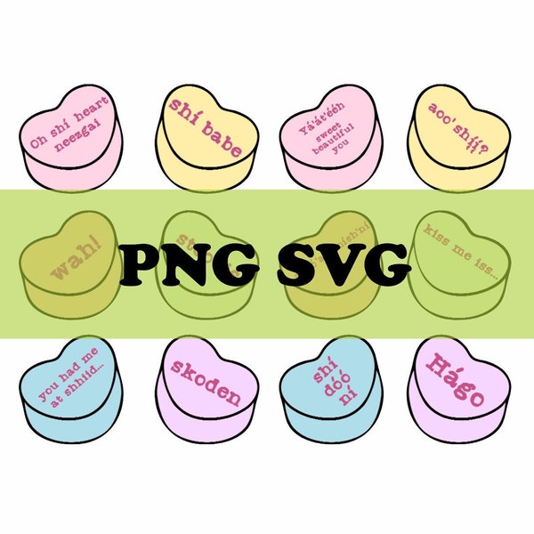 navajo conversation hearts PNG SVG - see translation in description