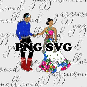Masani Blumenhochzeit Clip Art PNG SVG Druck und Schnitt Format