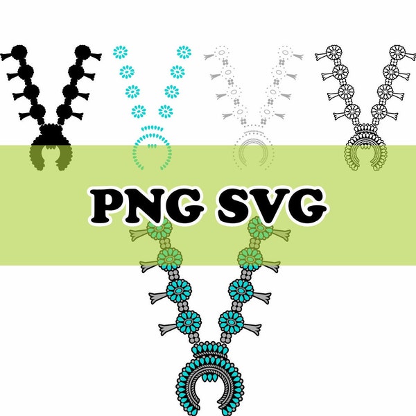 Squash blossom NECKLACE PNG SVG