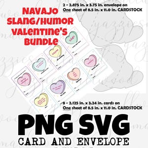 Navajo slang-Humor Valentinstag Karten zum ausdrucken - PNG SVG Bonus Umschlag