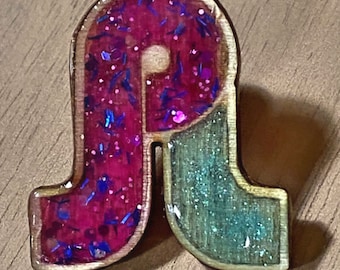 Pretty Lights Pin - wood & resin