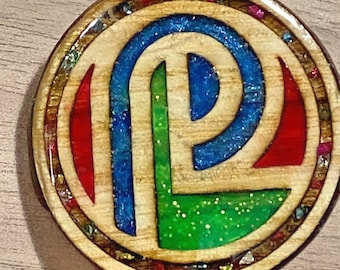 Pretty Lights Pin - wood & resin