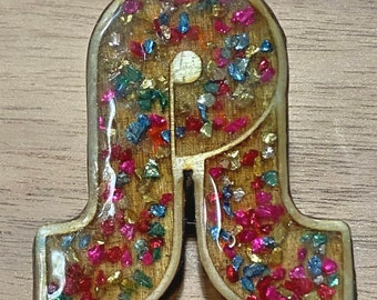 Pretty Lights Pin - wood & resin