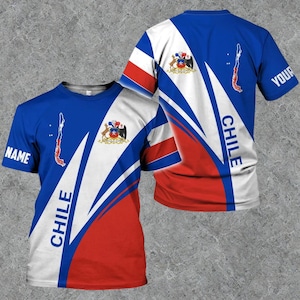 Chile Custom 3D T-Shirt – Personalized Chilean Flag Shirt with Name