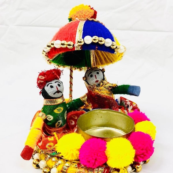 FestivesFinds handmade king & queen umbrella T-light candle holder for decor, diwali, Christmas decorations.(pack of 2 )