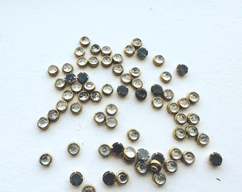 Kundan-stenen met platte achterkant: kristalkleur, versieringskralen (set van 100, 4 mm)