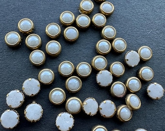 Witte Kundan-stenen met plaksteen: 4 mm versieringskralen (100 stuks)