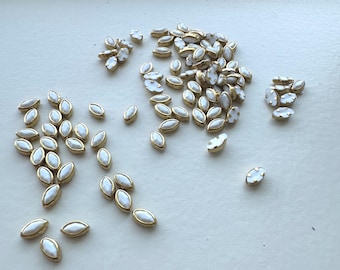 100-delige witte kundanstenen: platte kralen, sari-/lehengaversieringen (3 x 6 mm)