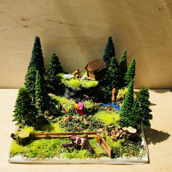 Modell Diorama mit Thema: "Am Bach", in H0