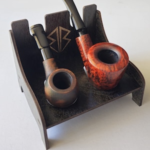 Custom made pipe bench/ stand- holds two pipes- customizable- FREE SHIPPING