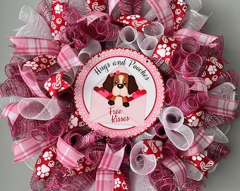 Hugs and Pooches Valentine’s Dog Wreath