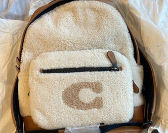 Coach West Backpack With Coach Motif Shearling