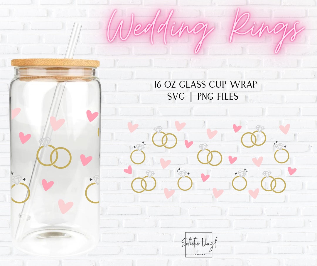 16 Oz Libbey Glass Can Wrap SVG PNG Sublimation Tumbler Files | Wedding ...
