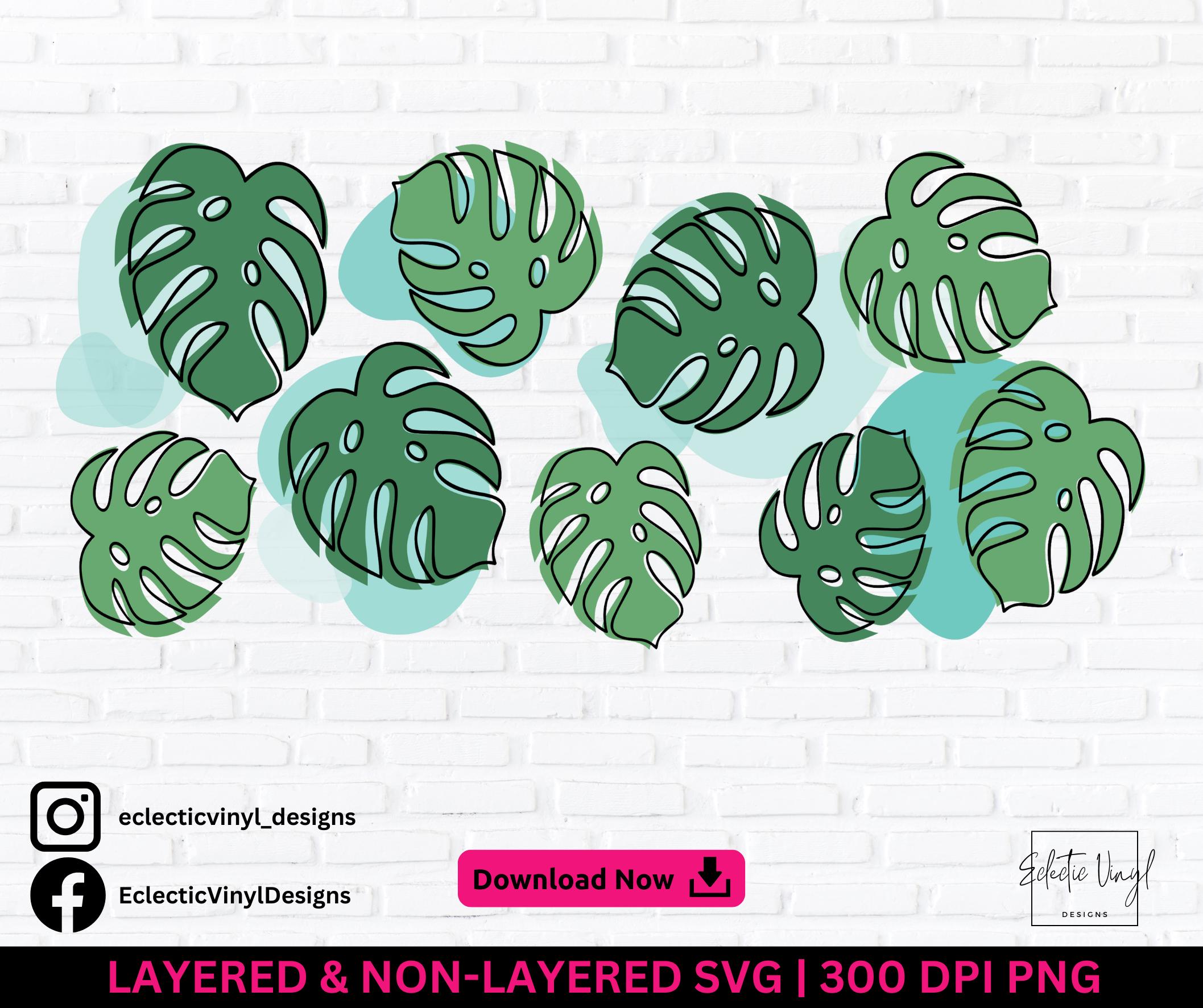 Monstera Libbey Cup Wrap SVG PNG, 16oz Glass Can, Tropical Plant Leaf ...