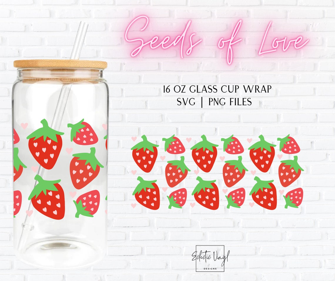 16 Oz Libbey Glass Can Wrap SVG PNG Sublimation Tumbler Files Valentine ...