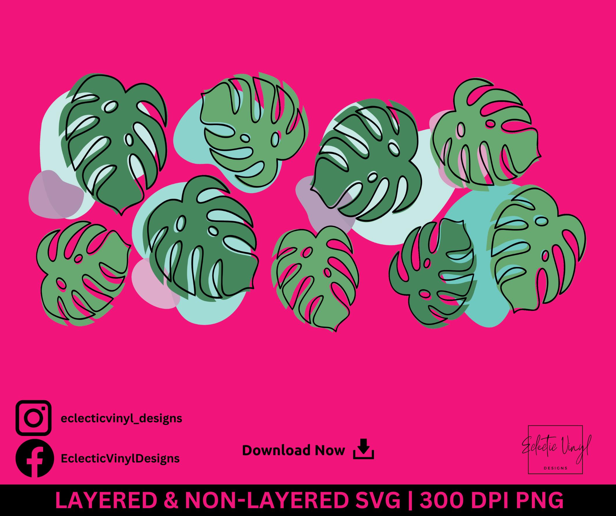 Monstera Libbey Cup Wrap SVG PNG, 16oz Glass Can, Tropical Plant Leaf ...