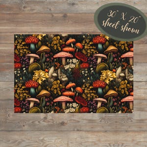 Mushroom Woodland Wrapping Paper, Eco Friendly Wrapping, Dark Academia Gift Wrap, Cottagecore Gift Wrap, Autumn Gifts, Botanical Gift Wrap image 5