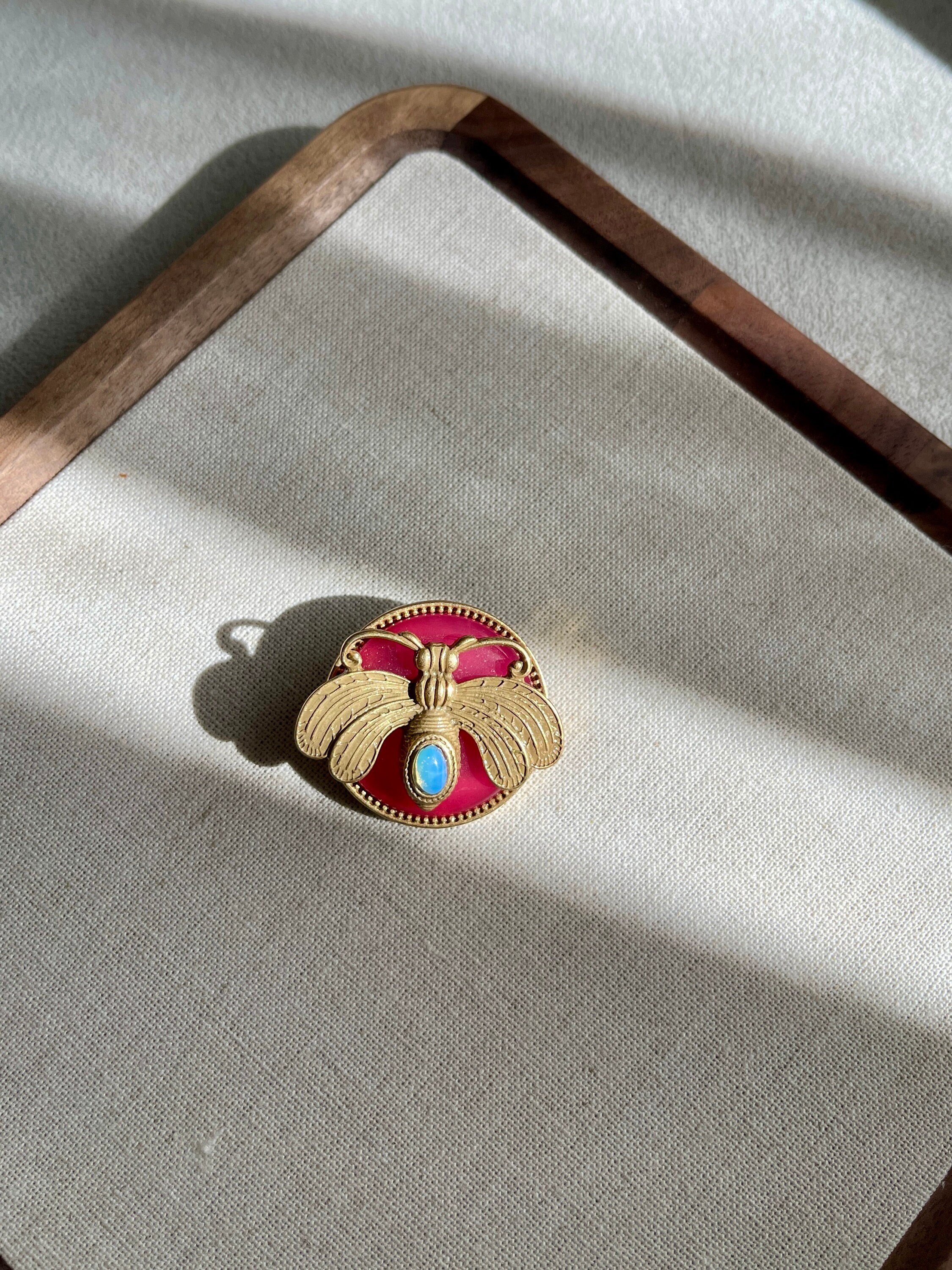 Gemstone Bee Brooch - Etsy