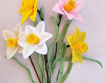 Daffodil flower french beaded flowers daffodil flower arrangement