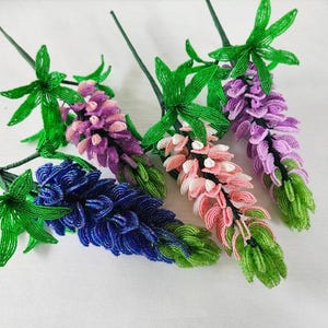 artificial lupine flower french beaded flowers flower for vase