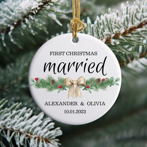 Married Gift 2023, Our First Christmas as Mr and Mrs Ornament, Wedding Gift for guests, Keepsake Ornament, Wedding favors ornament
