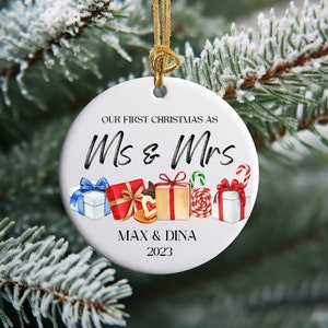 Unser erstes Weihnachten als Mr and Mrs Ornament, Hochzeitsgeschenk, Andenken Ornament