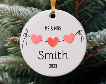 First Christmas Married Ornament, Married Gift 2023, Our First Christmas as Mr and Mrs Ornament, Wedding Gift, Keepsake Ornament