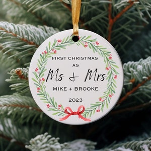 Unser erstes Weihnachten als Mr and Mrs Ornament, Hochzeitsgeschenk, Andenken Ornament