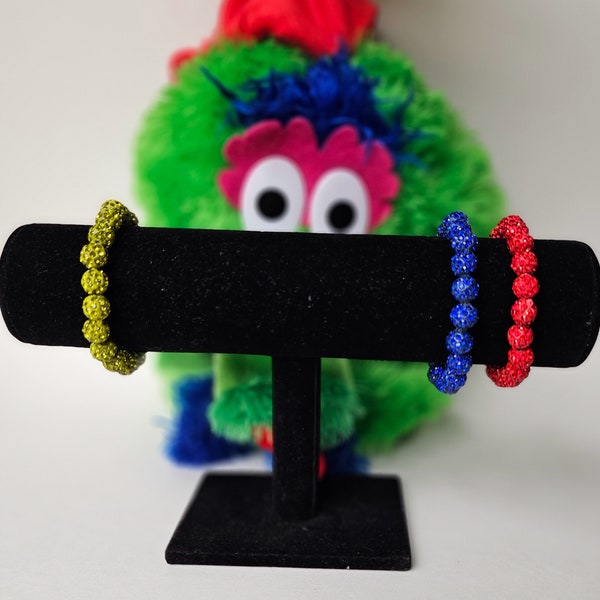 Shamballa-Style Stretch Bracelet-Go Phillies!