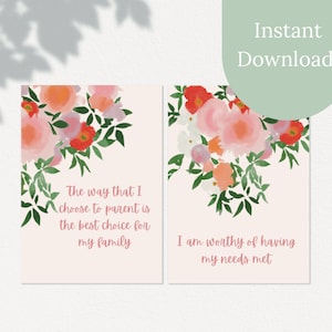 19, Affirmationskarten für Mütter, positive Affirmationen, psychische Gesundheit, Selbstfürsorge, druckbare Karteikarten, digitaler Download