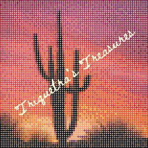 DIY Diamond Painting Pattern - Succulents - Desert Sunset