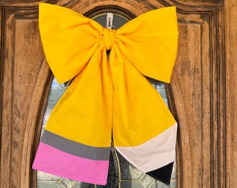 Large Pencil Bow, Classroom Decor, Teacher Appreciation Gift