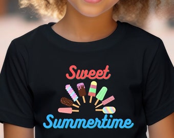 Kids Sweet Summertime Tee, summer tee, vacation tee, ice creame, cu-tee, s un, g ift, kid-shirt, gifted kid baby, retrotee, summer giftful