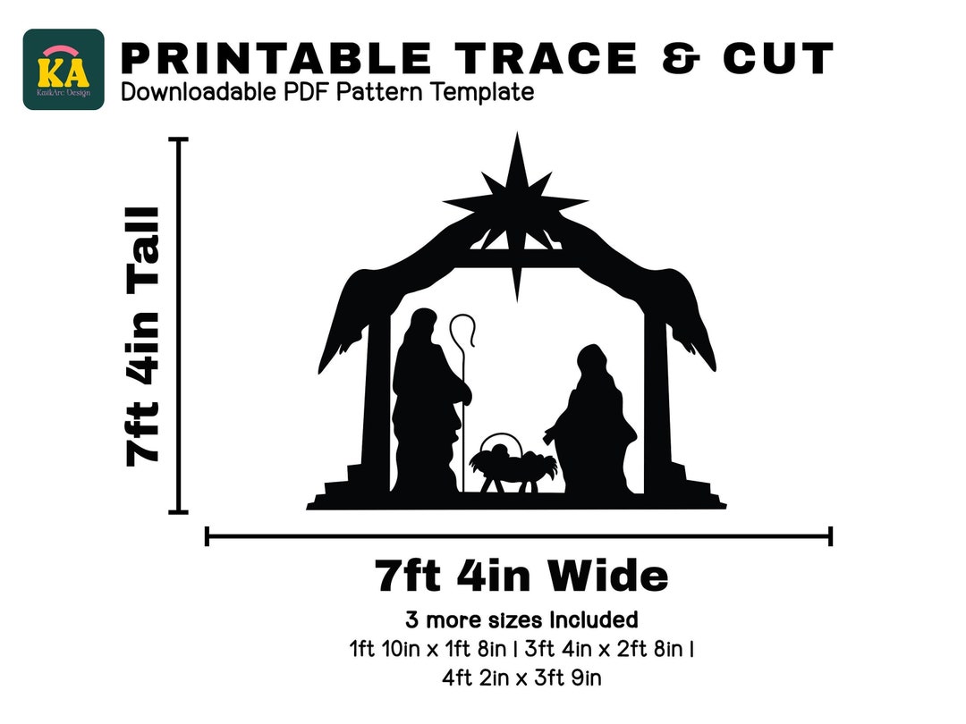 Nativity Scene Decor Christmas Trace and Cut Nativity - Etsy