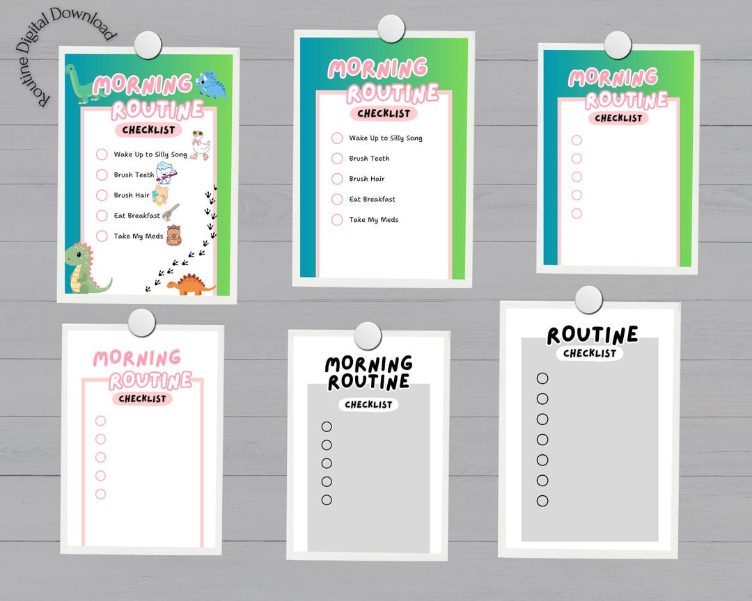 Digital Routine Template/child Morning Routine/customizable - Etsy