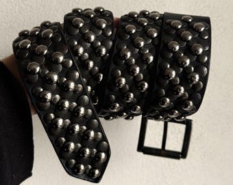 VTG Japanese Hysteric Glamour Style Real Leather Metal Made In Italy Belt 90s Y2K