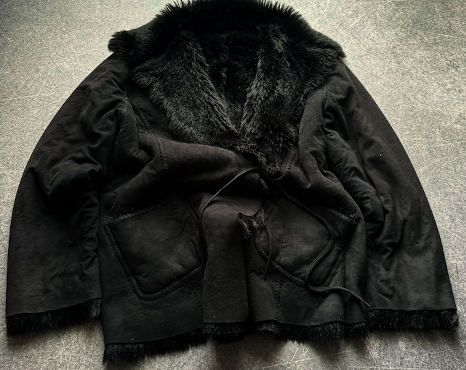 Featured listing image: 2000s Japanese Rick Owens Type! Assymetrical Rare Luxury Leather Jacket Y2k 90s