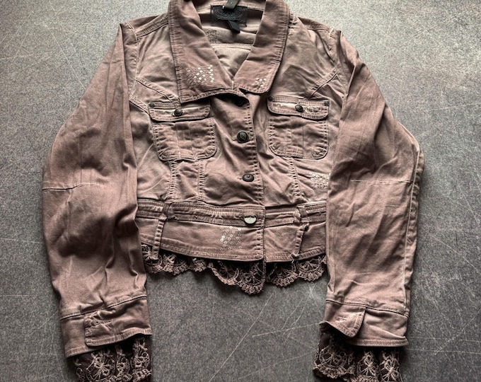 Featured listing image: Y2K Punk Emo Avant Garde Yohji Yamamoto Type Japanese Napoleon Denim Pink Jacket