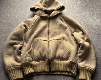 Vintage lux japanese 2000s hysteric glamour style leather hooded jacket 90s y2k