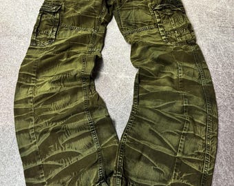 Vtg Rick Owens Japanese Raf Simons Type Camo Cargo Washed Jeans 90s Y2k