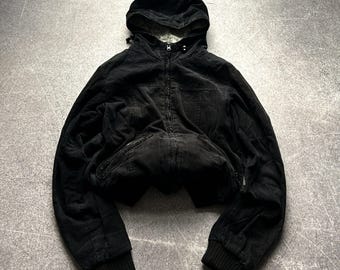 Vintage Streetwear Hysteric Glamour Style Corduroy Cargo Bomber Jacket 90s Y2k