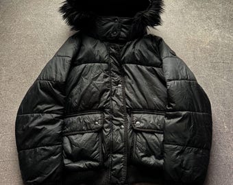 Yohji Yamamoto Japanese Type Abercrombie & Fitch Bomber Cargo Fur Hooded Jacket