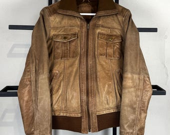VTG Japanese Avant Garde Archival Hysteric Real Leather Cargo Cowboy Jacket 90s