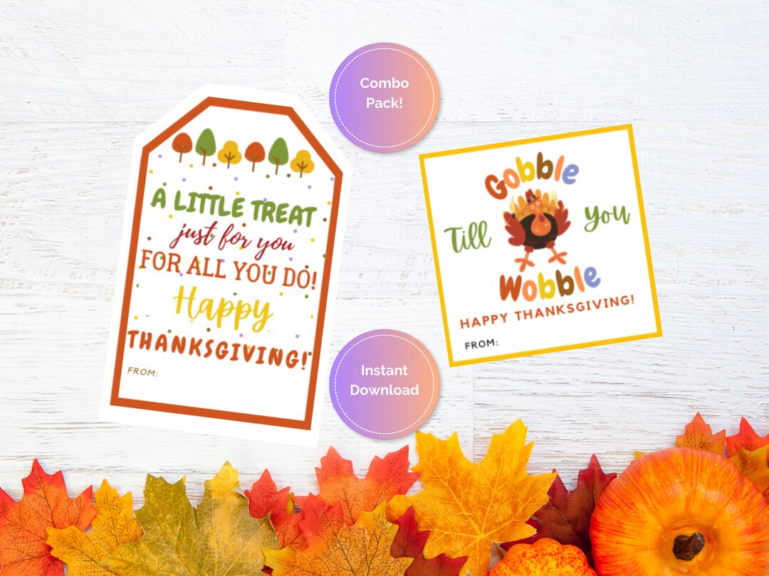 Printable Fall Thank You Thanksgiving Gift Tags,treat Tags, Staff ...