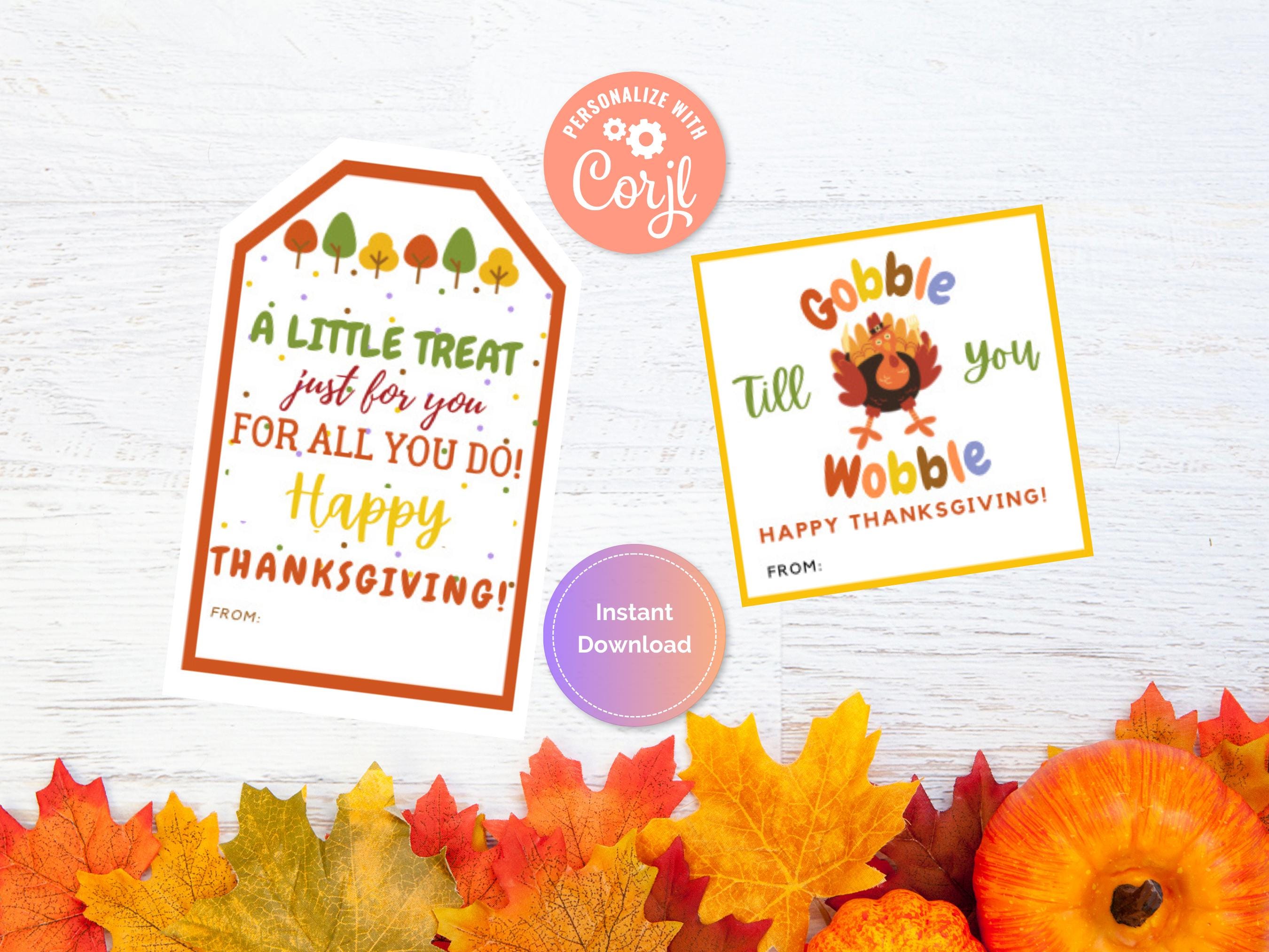 Editable Printable Fall Thank You Thanksgiving Gift Tags,treat Tags ...