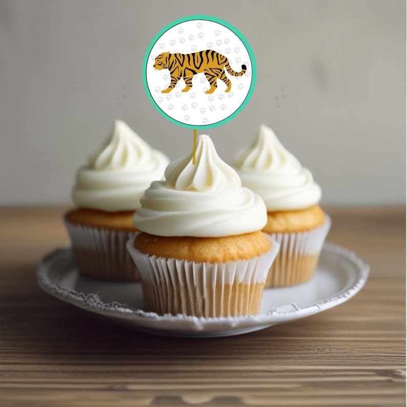 Tiger Cupcake Topper Printable | Cake Party Decoration | Boy Girl ...